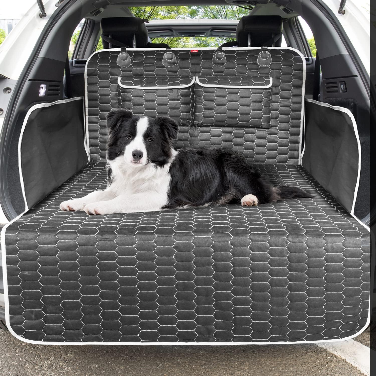 1 Pièce Tapis de Coffre pour Chien pour Kia NIRO 2017-2022/E-NIRO 2019-2024, Protection de Coffre Imperméable avec Protection Latérale et Rebord de Pare-Chocs