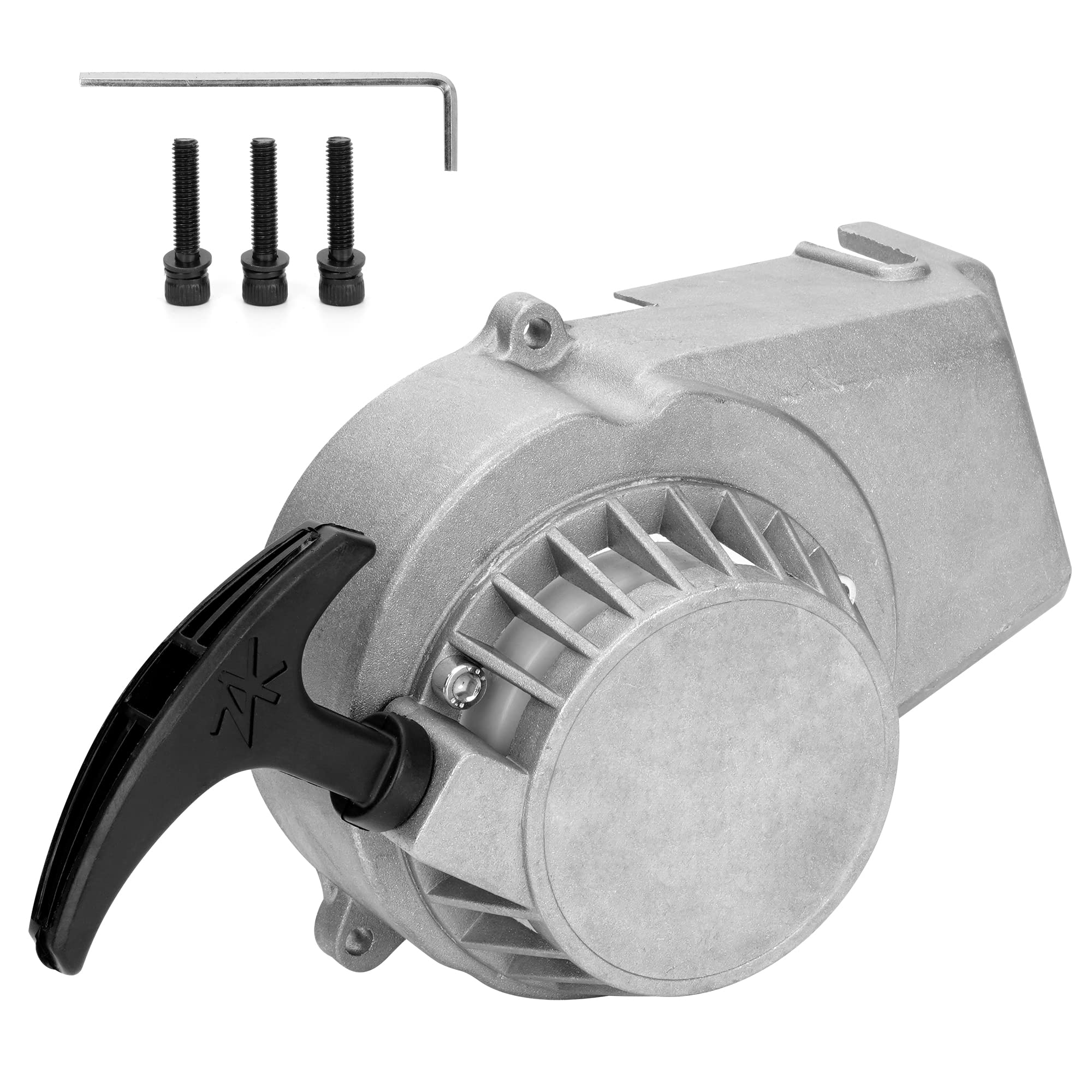 Recoil Starter with Screws Fits 2 Stroke Engines for 47cc 49cc Taotao Coolster SSR SX50 Moto ATV Quad Pocket Bike Go Kart-Silver