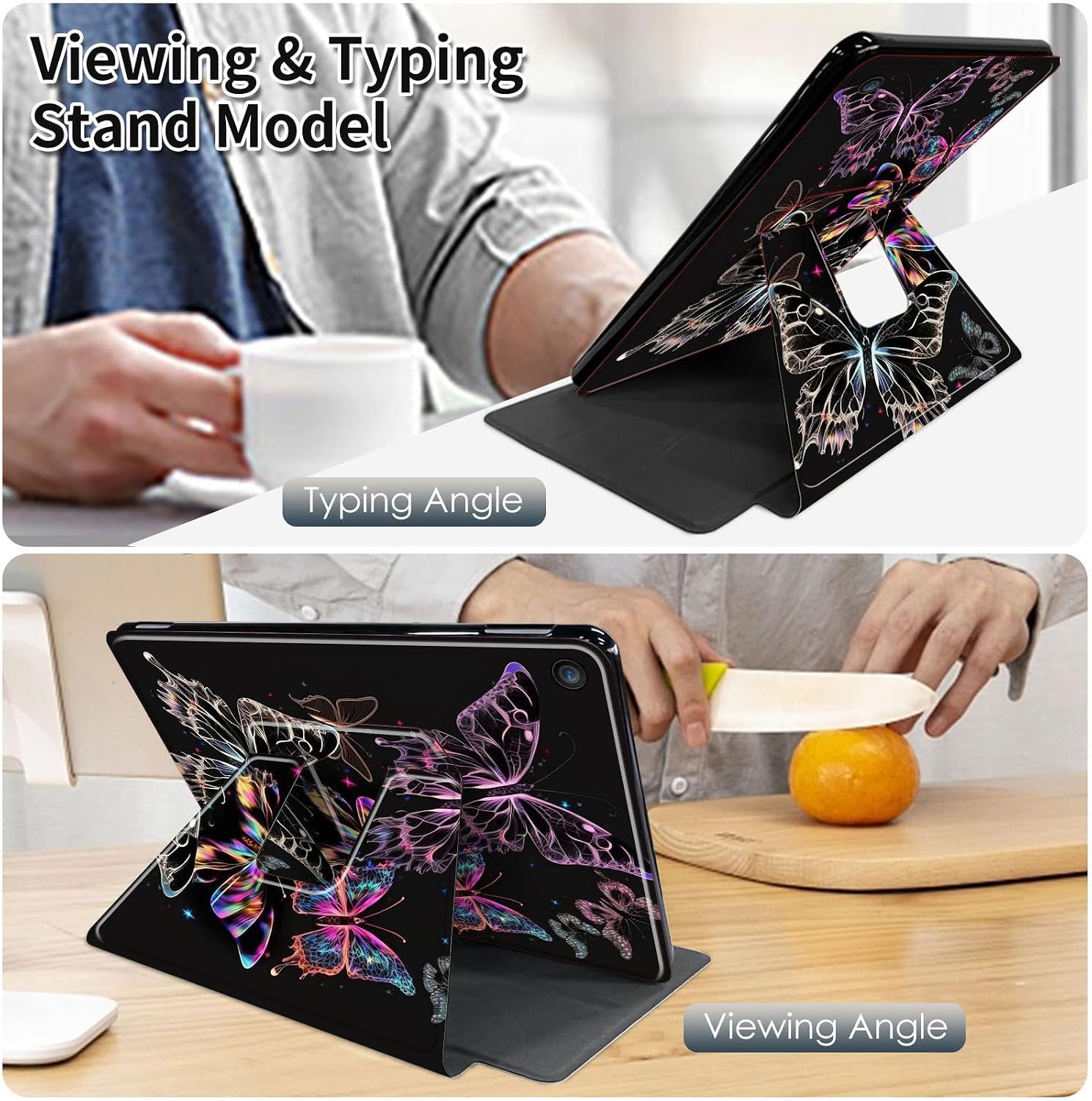 Rotating Case for iPad 10.2 inch 7th/8th/9th Generation 2019/2020/2021,Multi-Angle Viewing 360 Degree Rotating Stand Fold Cover with Auto Wake/Sleep for iPad 10.2,Beaytiful Butterfly