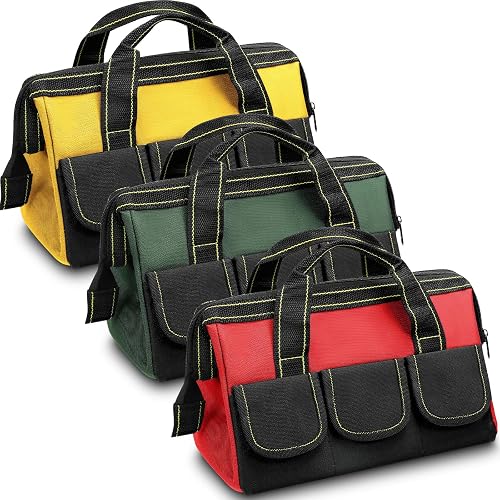 Sanwuta 3 Pack 16 Inch Tool Bags, Classic, Red, Army