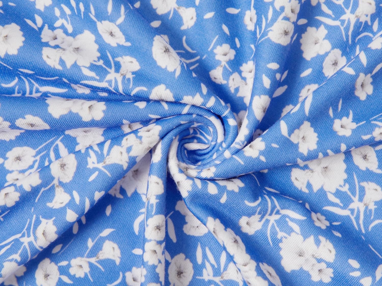 FENSACE Womens Sundress Summer Floral Short Sleeve Wrap V Neck A-Line Midi Dress - Image 6