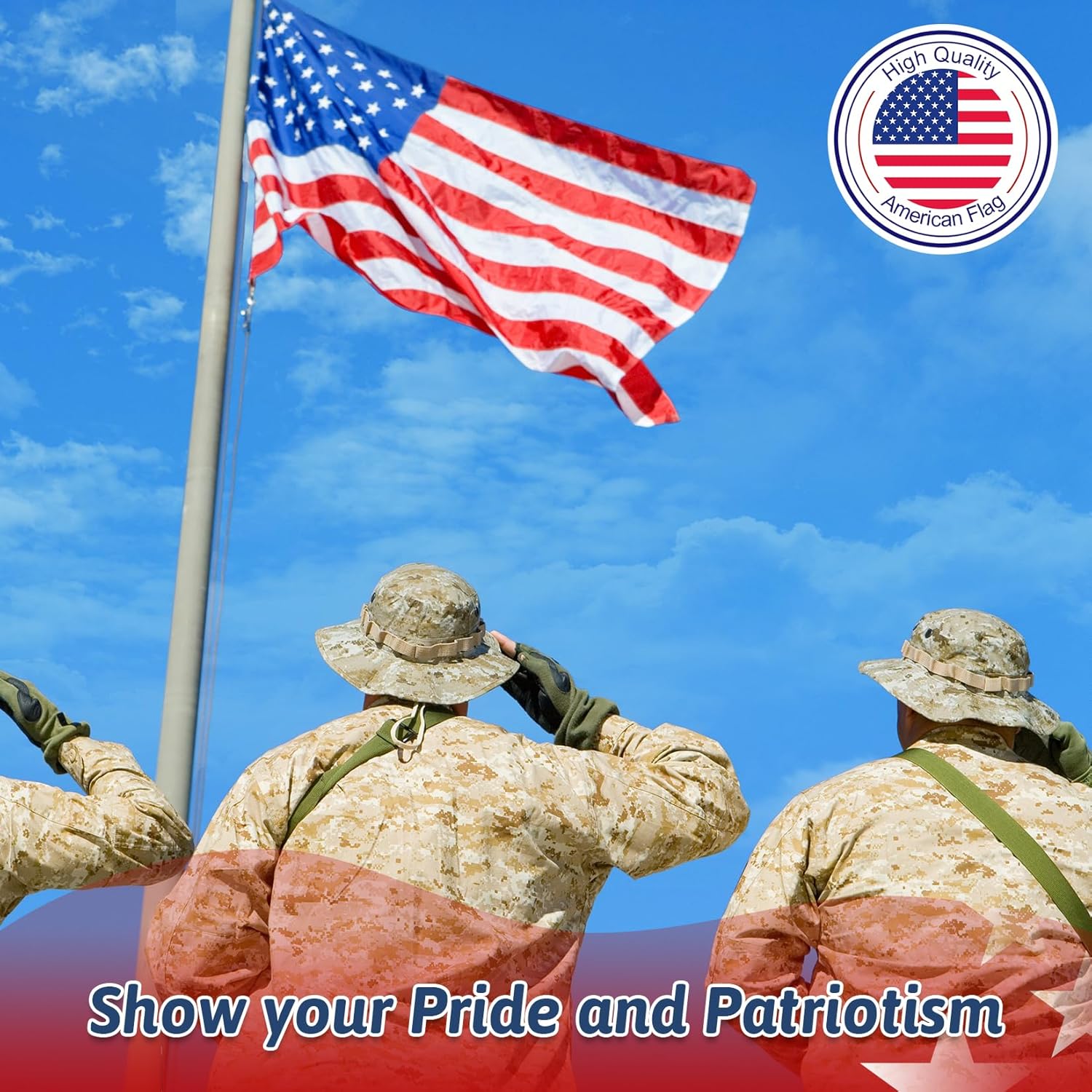 3x5 Ft American Flag for Outside,USA Flag Heavy Duty Double-Stitched Long Lasting US Flags,UV Protection Fade Resistant and Waterproof Nylon, Deluxe Embroidered Stars,Sturdy Brass Grommets for High Wind, Stars and Stripes Outdoor Outside - Image 7