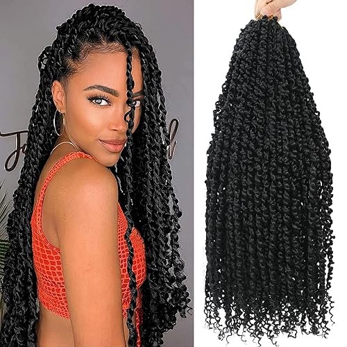 Miniatura 1 de 9 paquetes de cabello de ganchillo pretrenzado de 18 pulgadas, cabello pretrenzado de ganchillo Passion Twist, cabello bohemio de ganchillo para