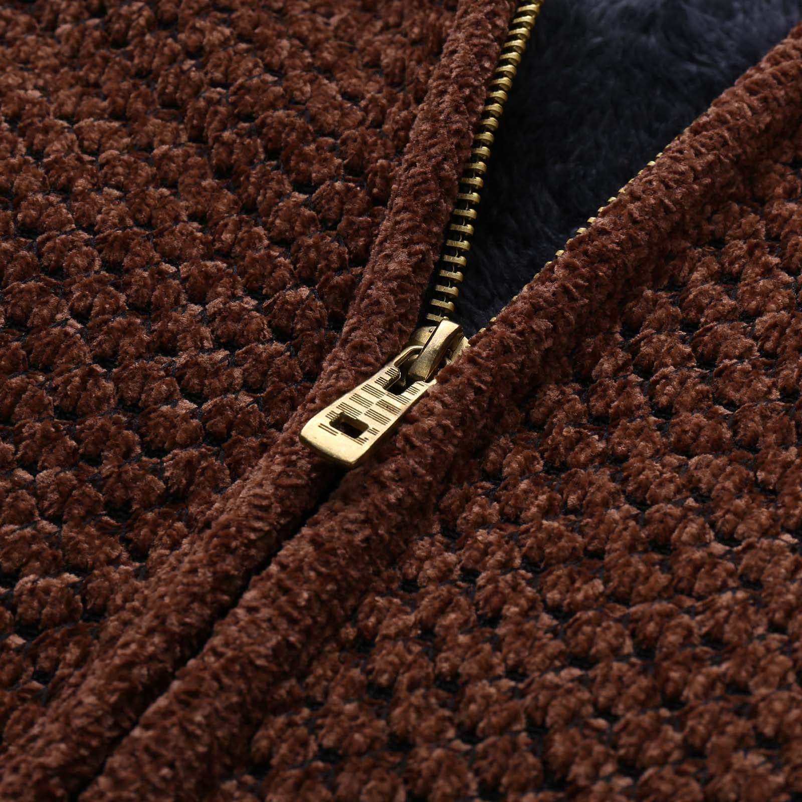 Forro Polar Hombre, Abrigo de otoño e Invierno para Hombre, cárdigan cálido Acolchado de con Capucha, Abrigo de Punto, suéter, Bolsillo, Abrigos de Ocio