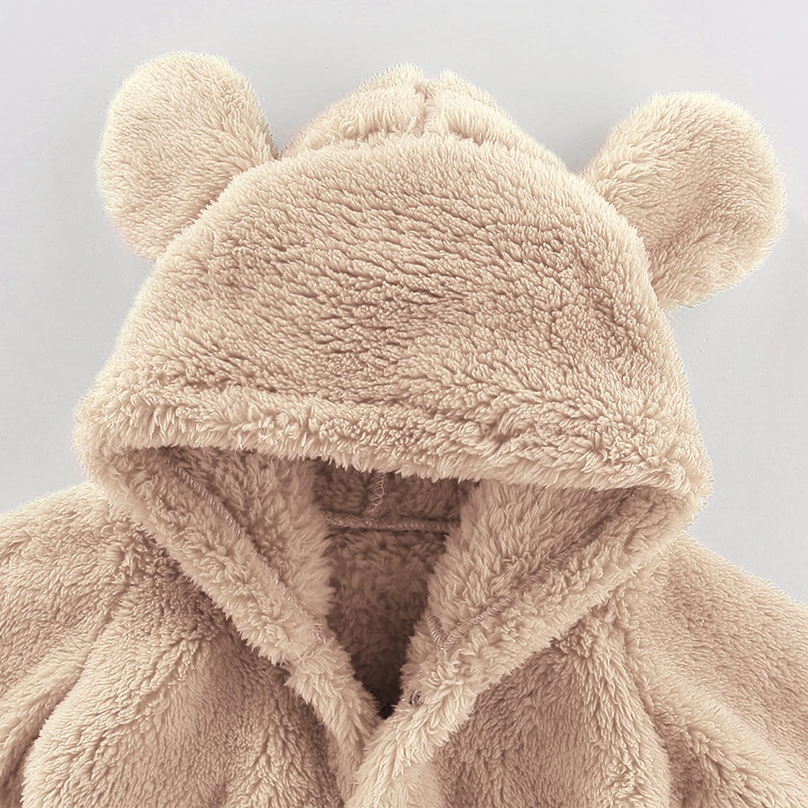 Neugeborenes Baby Bär Schneeanzug Kleinkind Fleece Strampler Baby mit Kapuze Jumpsuit Winter Warm Outwear für Mädchen Jungen 0-12M