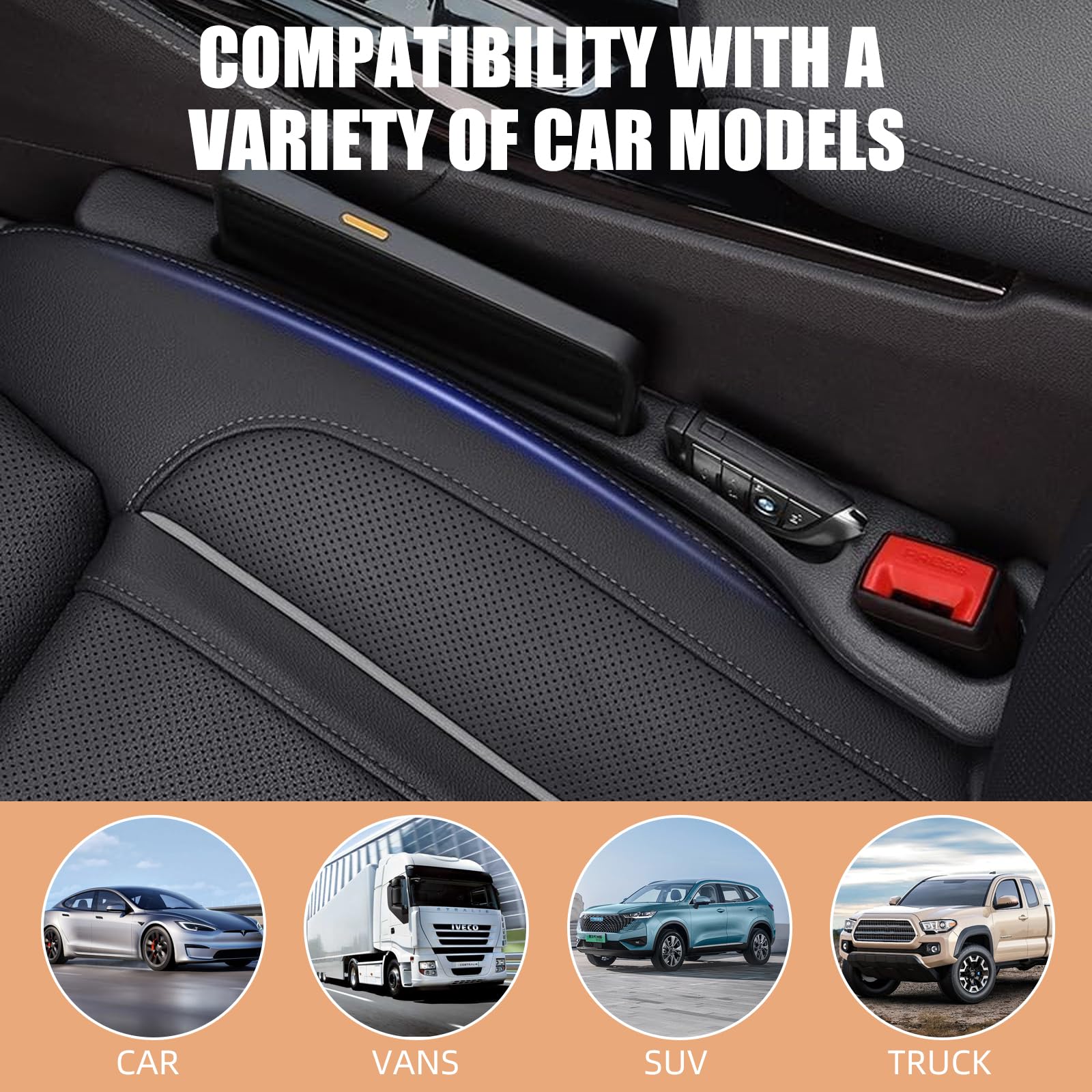 No Drop Seat Guard Car Seat Gap Filler Drop seat Gap fillers Between Seat and Console Stop Things — view 6