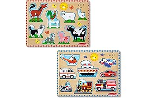 Melissa & Doug Farm Animals Sound Puzzle Bundle: Educational Preschool Toy with...