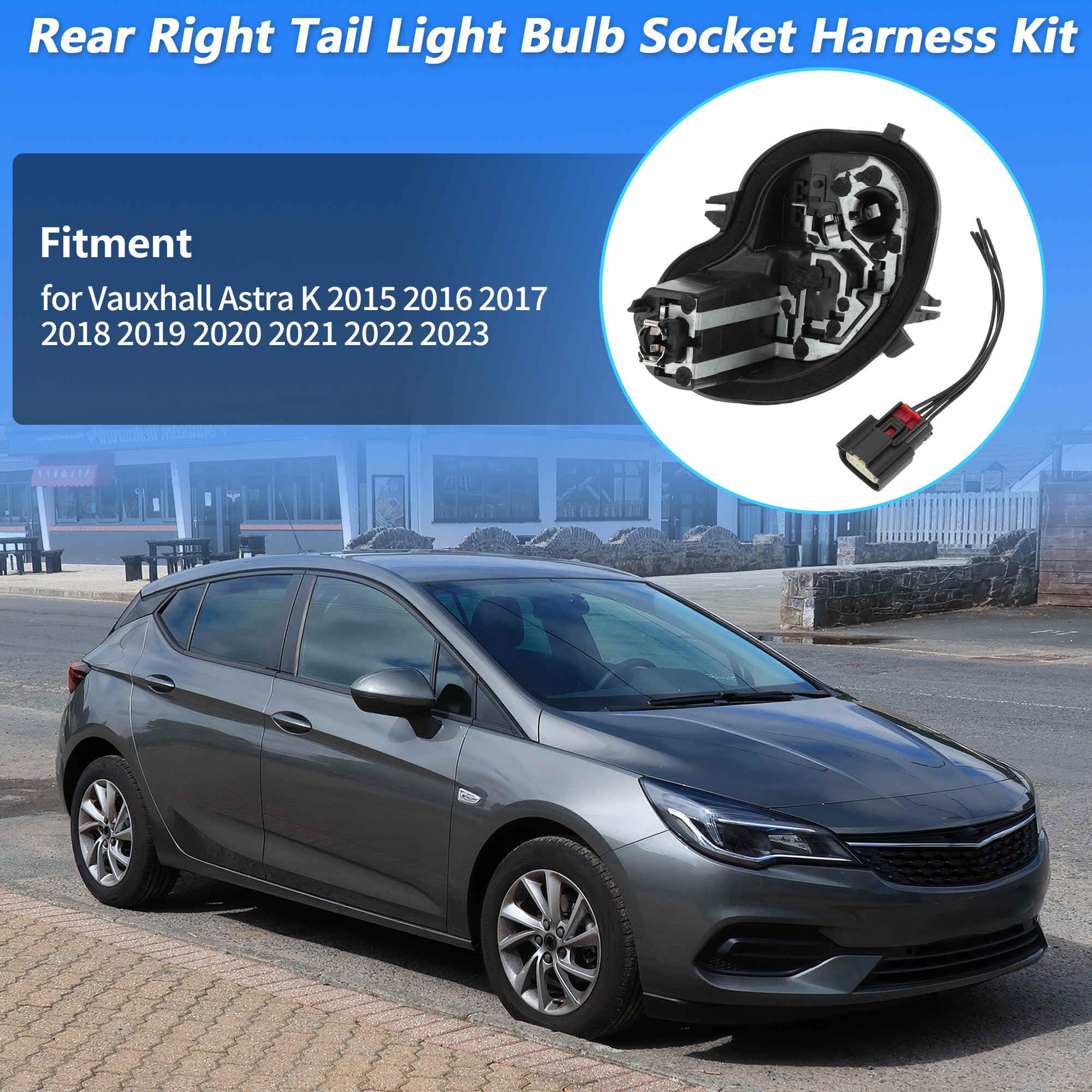 A ABSOPRO Connecteur De Support D'Ampoule De Feu Arrière Côté Conducteur Avec Faisceau Pour Opel Pour Astra K 2015-2023 N° 39001578, Câblage Connecteur Support D'Ampoule Feu Arrière Droit