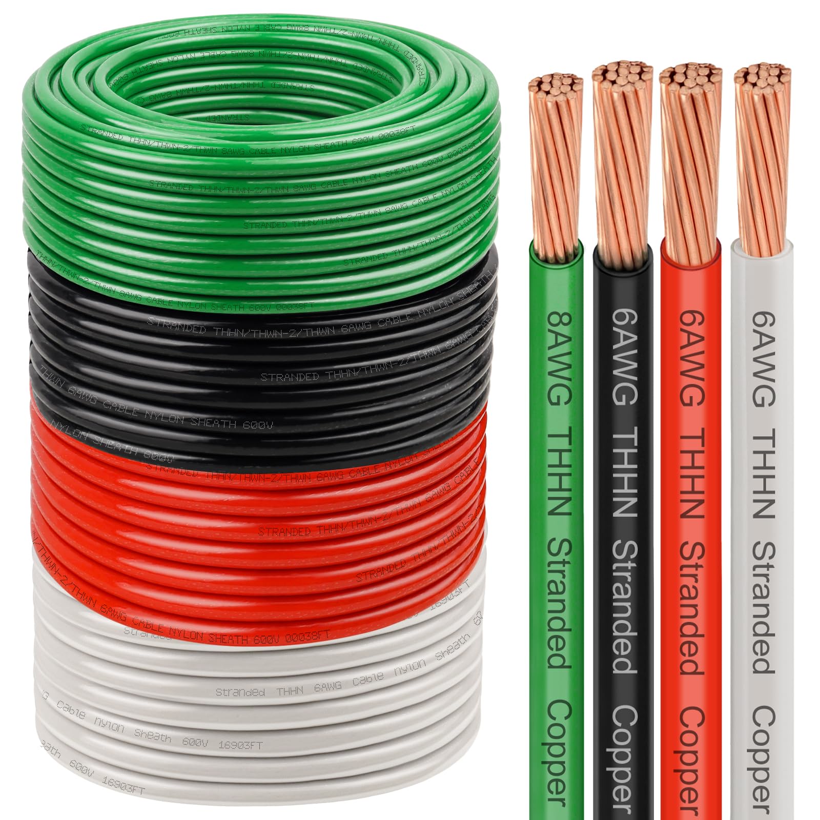 Photo 1 of YDDECW 6 AWG THHN Wire Kit, 50 FT