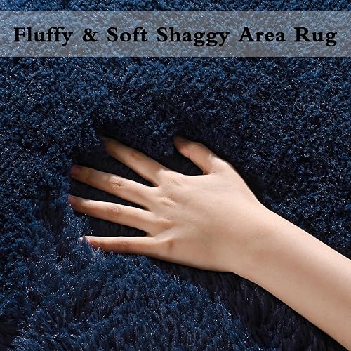 Miniatura 3 de DweIke - Tapete de pelo alto y esponjoso para sala, habitación infantil, guardería y cabecera, tapete antideslizante y suave para decoración de