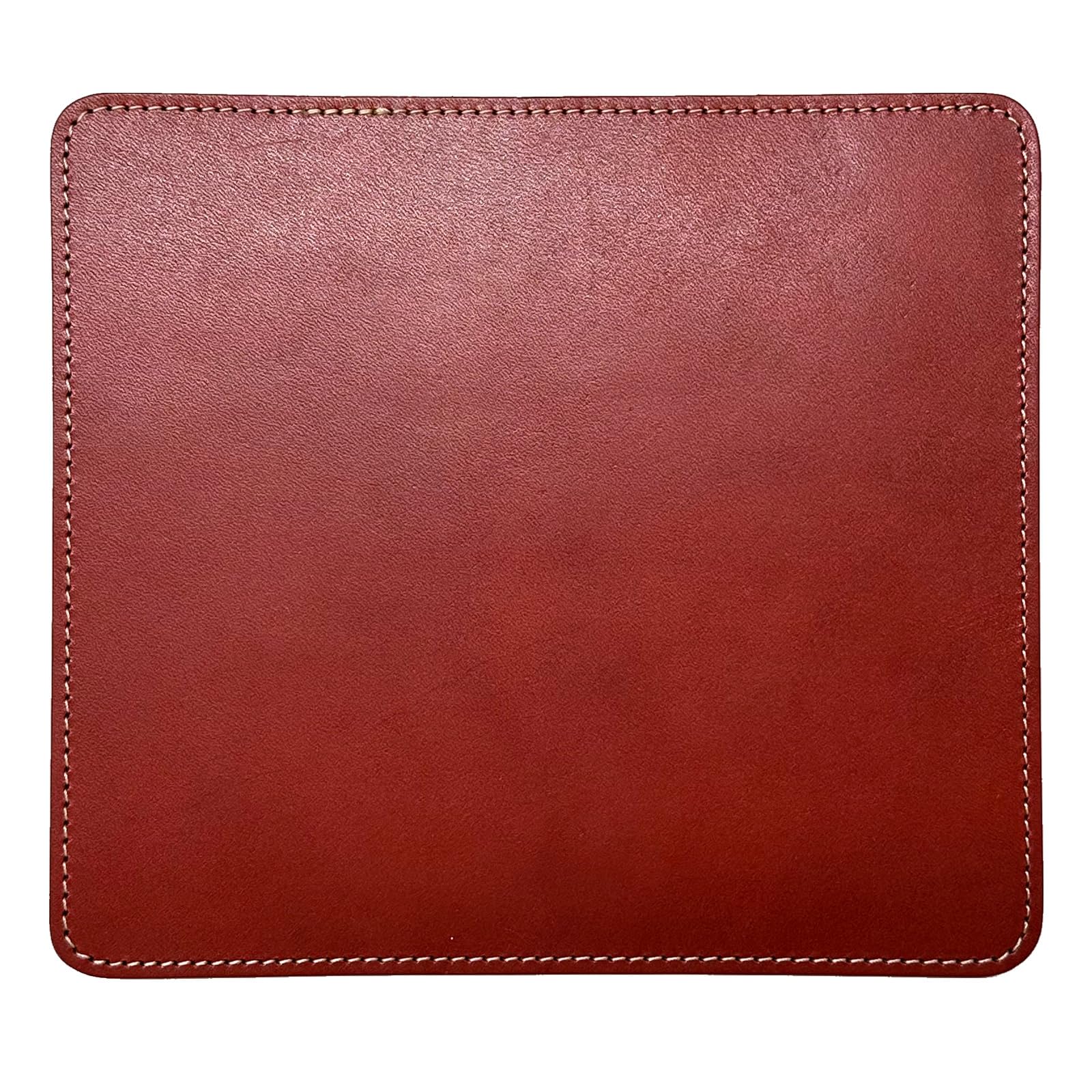 Acacia Tapis de souris en cuir Tochigi de qualité supérieure, fabriqué au Japon, cuir avant et arrière, boîte, rouge