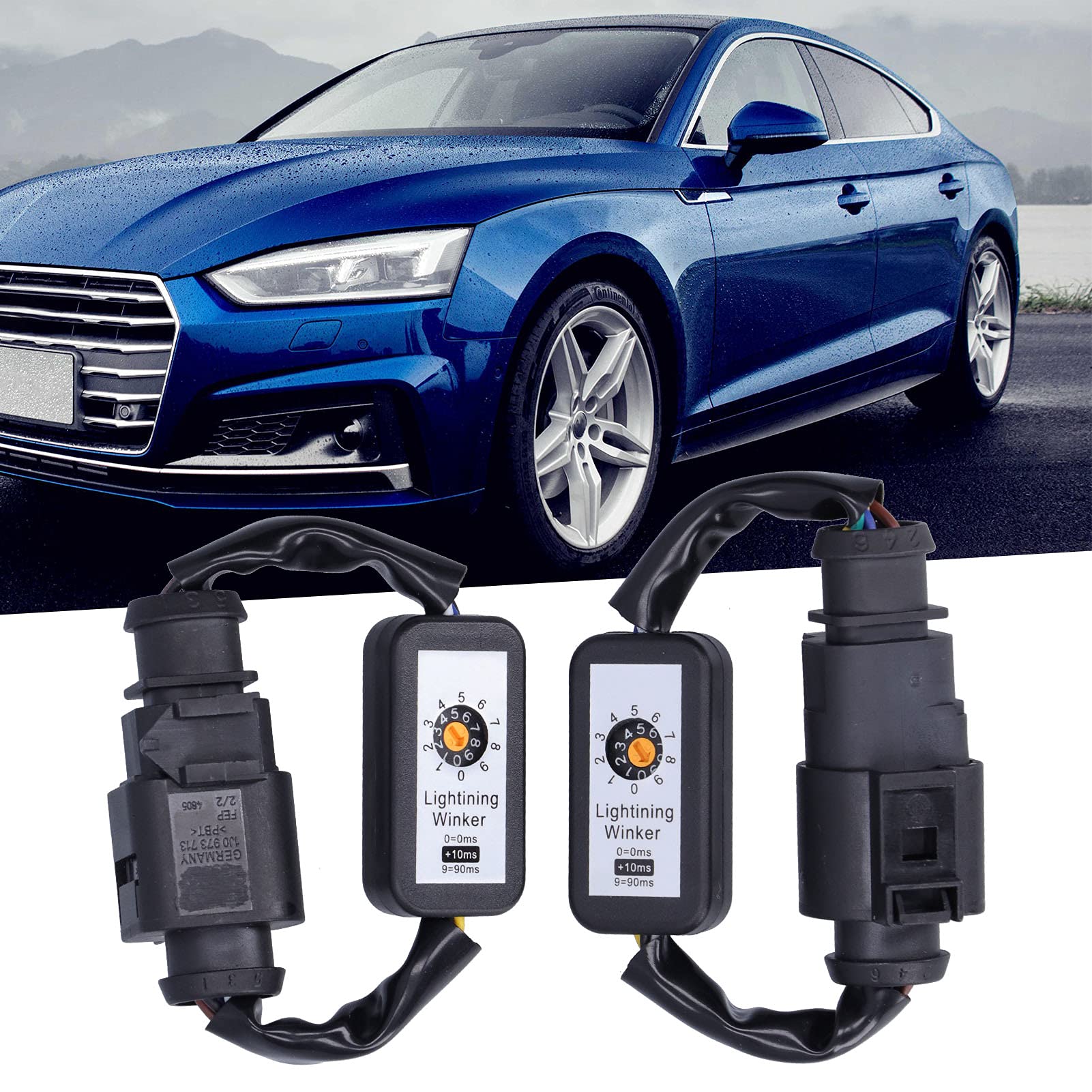 Qiilu Dynamisches Blinkermodul, Dynamisches Blinkermodul, 6-Pin LED Rücklichter Dynamischer Blinker Adapter Kabelbaum PBT+FEP Blinker Modul Kits Für S8 D4 D5 2010-2019 (1 Paar)