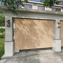 VICLLAX Corded Outdoor Roller Shade Fabric for Porch Gazebo, Patio Blinds Roll Up Shade 5' W X 6' L, Wheat