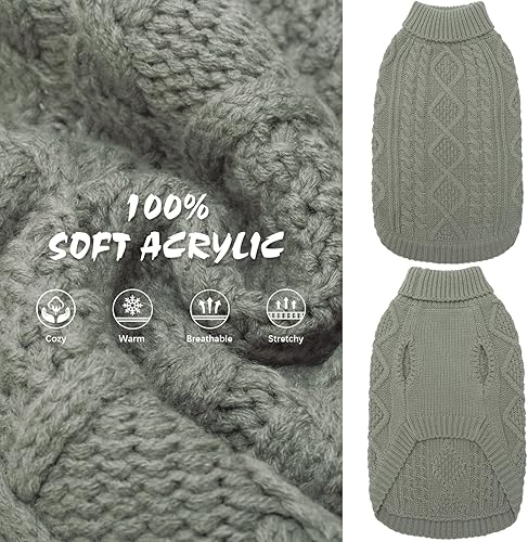 Miniatura 2 de BINGPET Suéter de punto térmico para perros pequeños, medianos y grandes, abrigo de invierno para perros y gatos, trajes cálidos, suéter clásico de