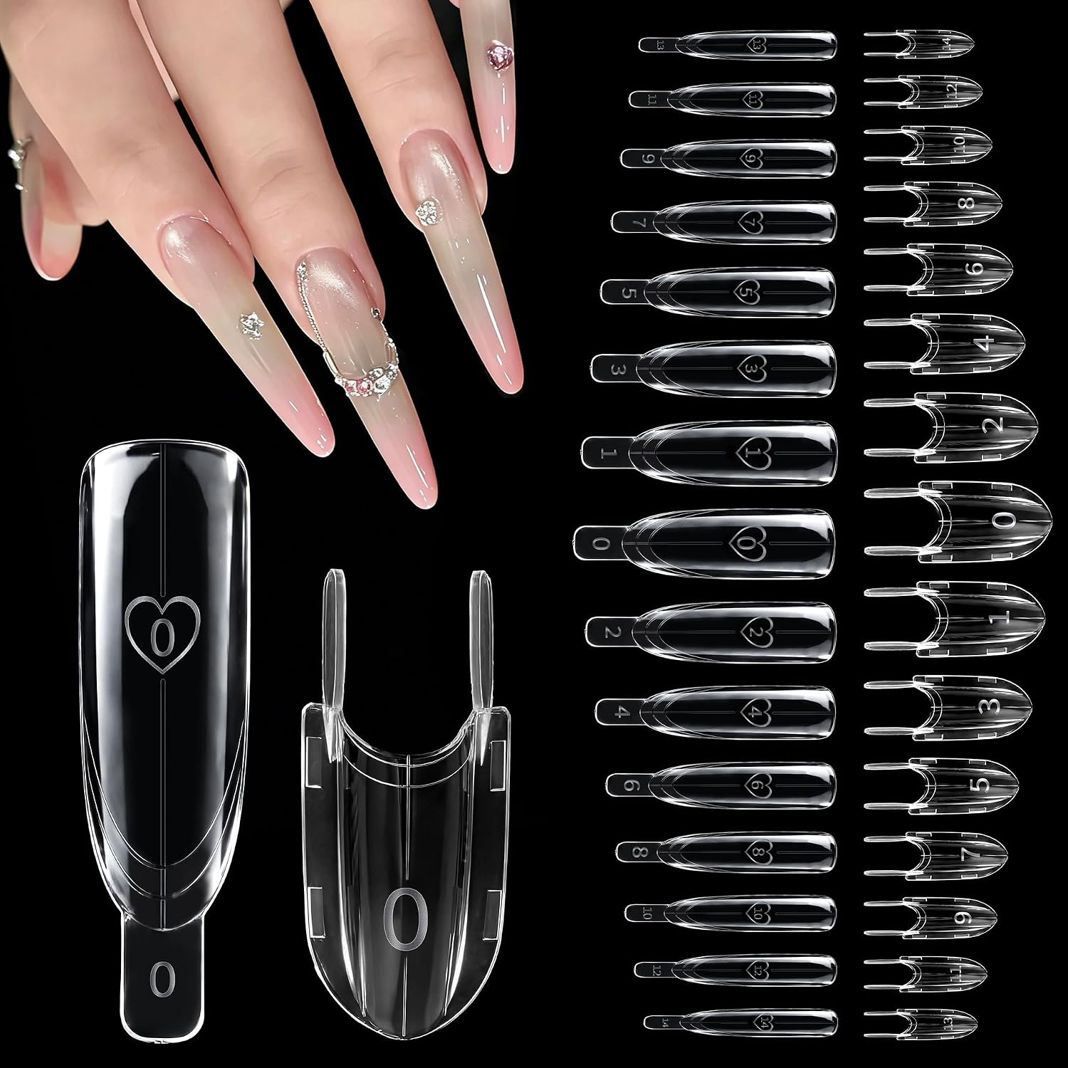 Professional Sandwiches Nails Forms 120PCS Set Not Need for Clips Highly ABS Ideal for Beginners and Experts Bulk Nails Extension Forms，BS-136