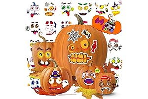 64-Pack Halloween Pumpkin Decorating Kit: Crafting Fun for Kids