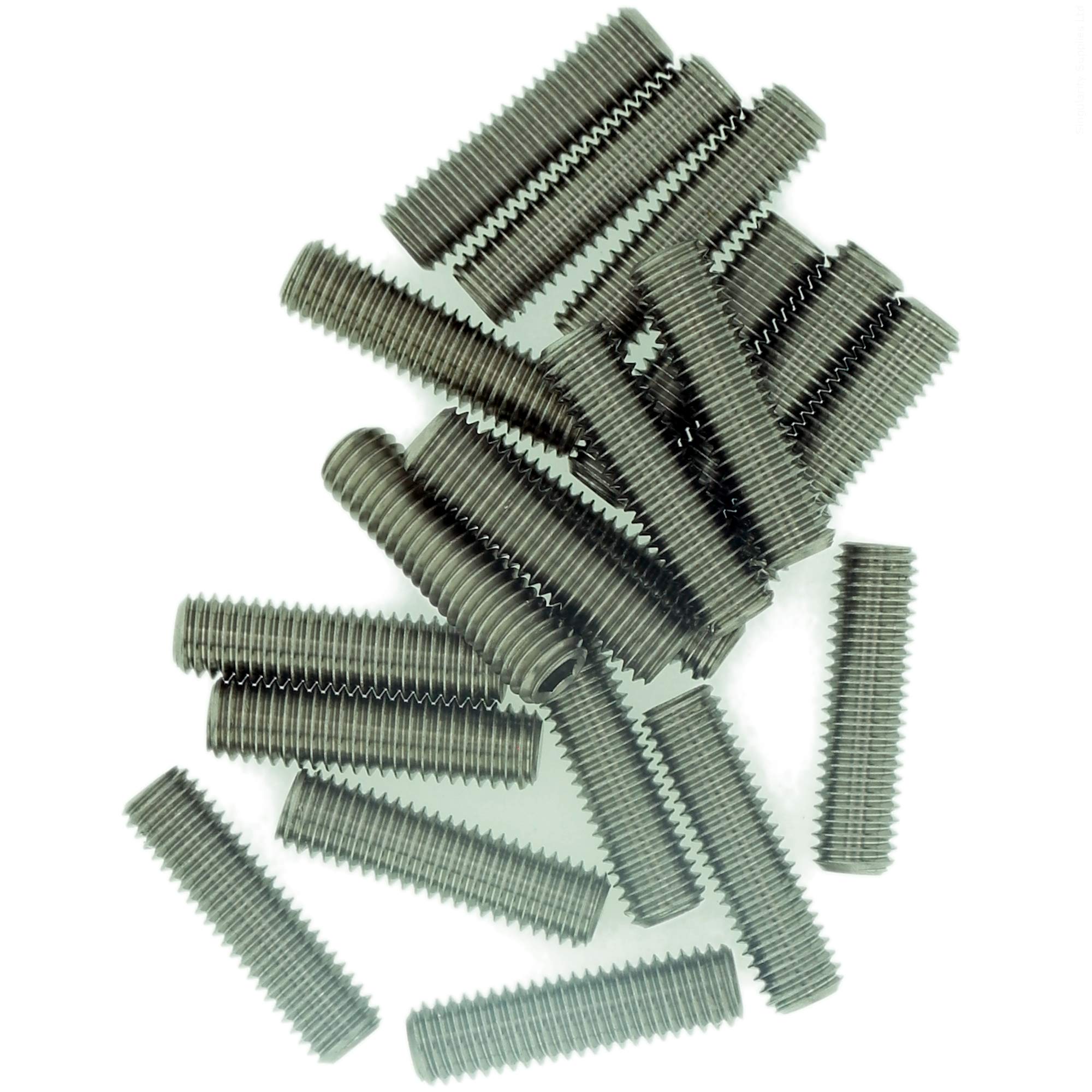 Singularity Supplies M6 (6Mm X 30Mm) Hex Socket Grub Screw (Flat Point) - Stainless Steel (A2) (Pack Of 20)