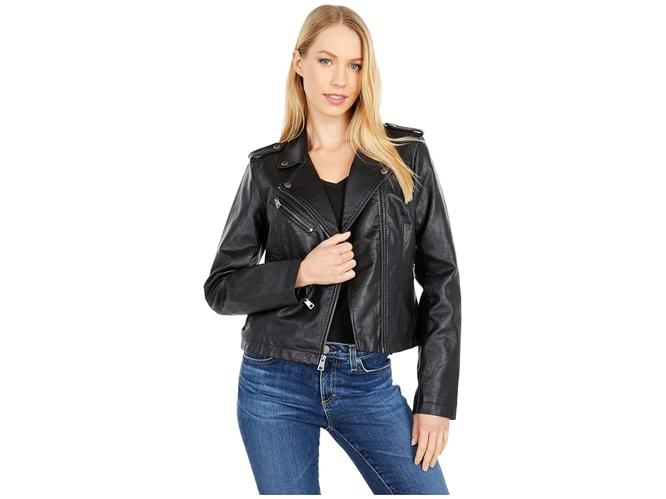 Levi's(r) Classic Asymmetrical Faux Leather Motorcycle Jacket (Black 2) Women's Coat