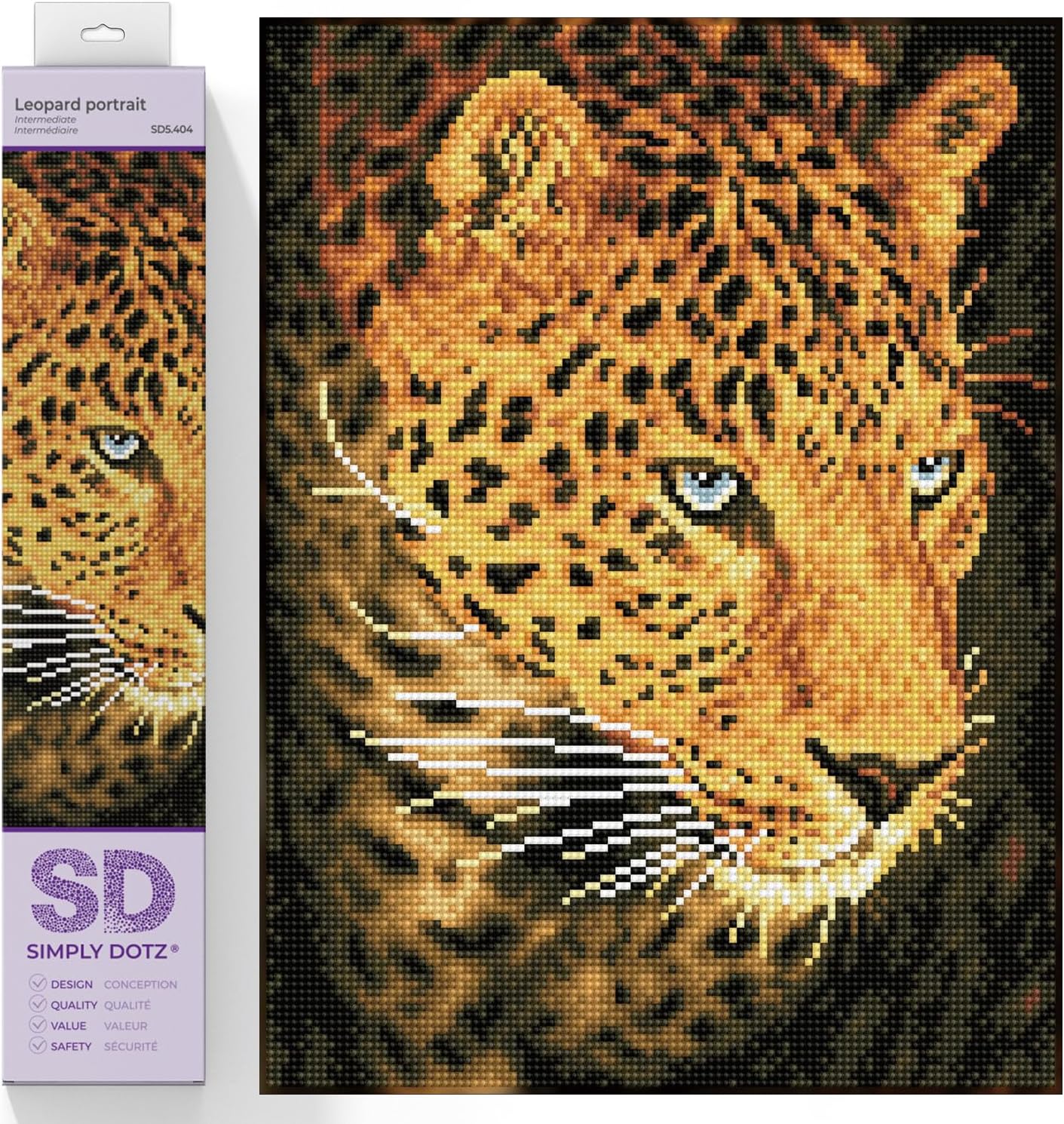 DIAMOND DOTZ Leopard Portrait Diamond Painting Kits for Adults - Diamond Art Kits a Relaxing Creative Craft Kit with Dotz Gems 15.8x11.8