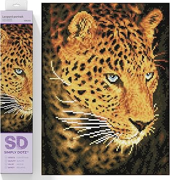 DIAMOND DOTZ Leopard Portrait Diamond Painting Kit for Adults with Gems
