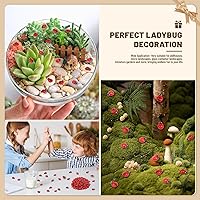 Vista 5 de 200 piezas de mini mariquita de resina decorativa, mini mariquita para manualidades, miniaturas de casa de muñecas, mini cosas de resina, animales