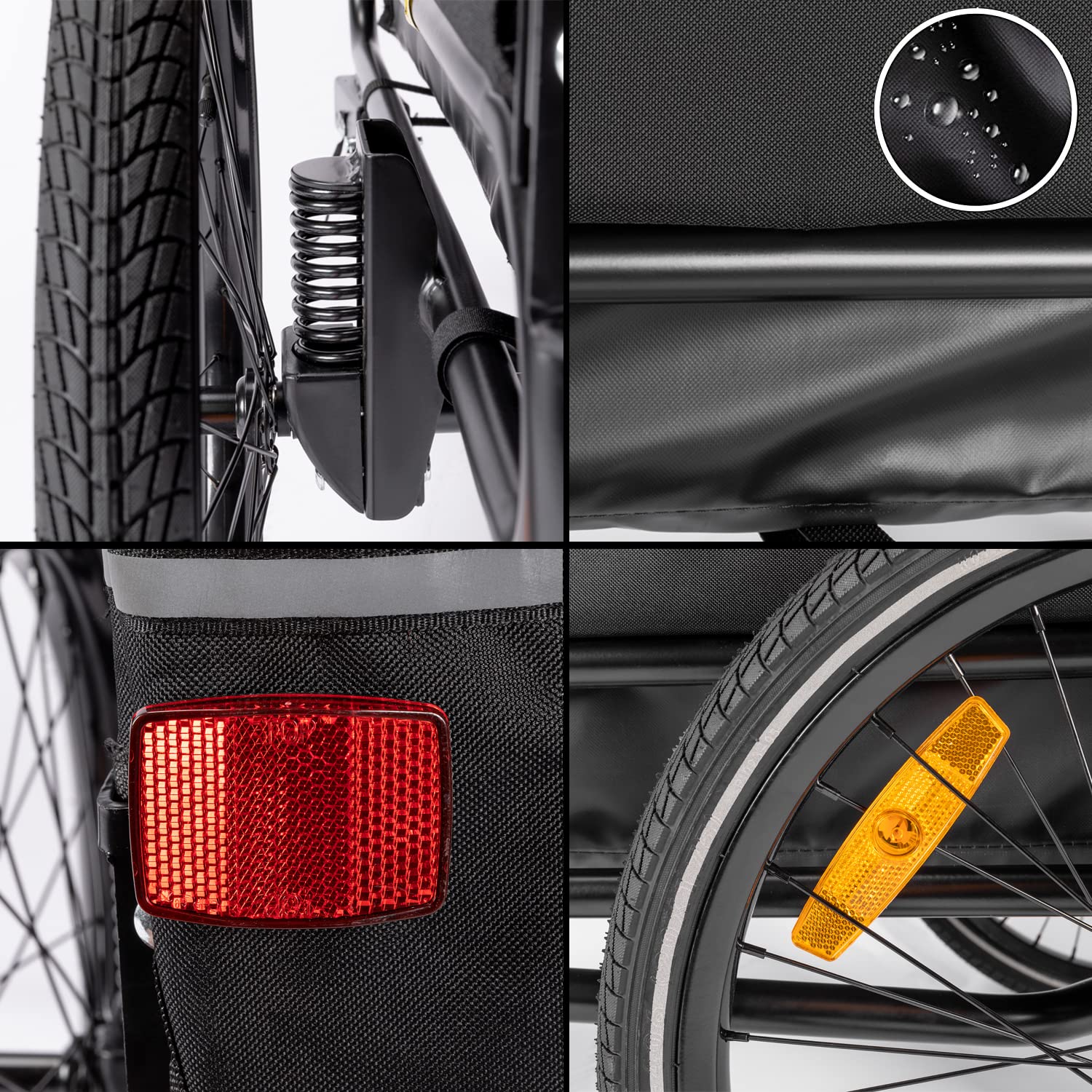 CXWXC Fahrradanhänger für Hunde 2 in 1 Fahrradanhänger & Jogger hundewagen mit Stoßdämpfer, Hundeanhänger Maximale Belastbarkeit 40KG/88LBS