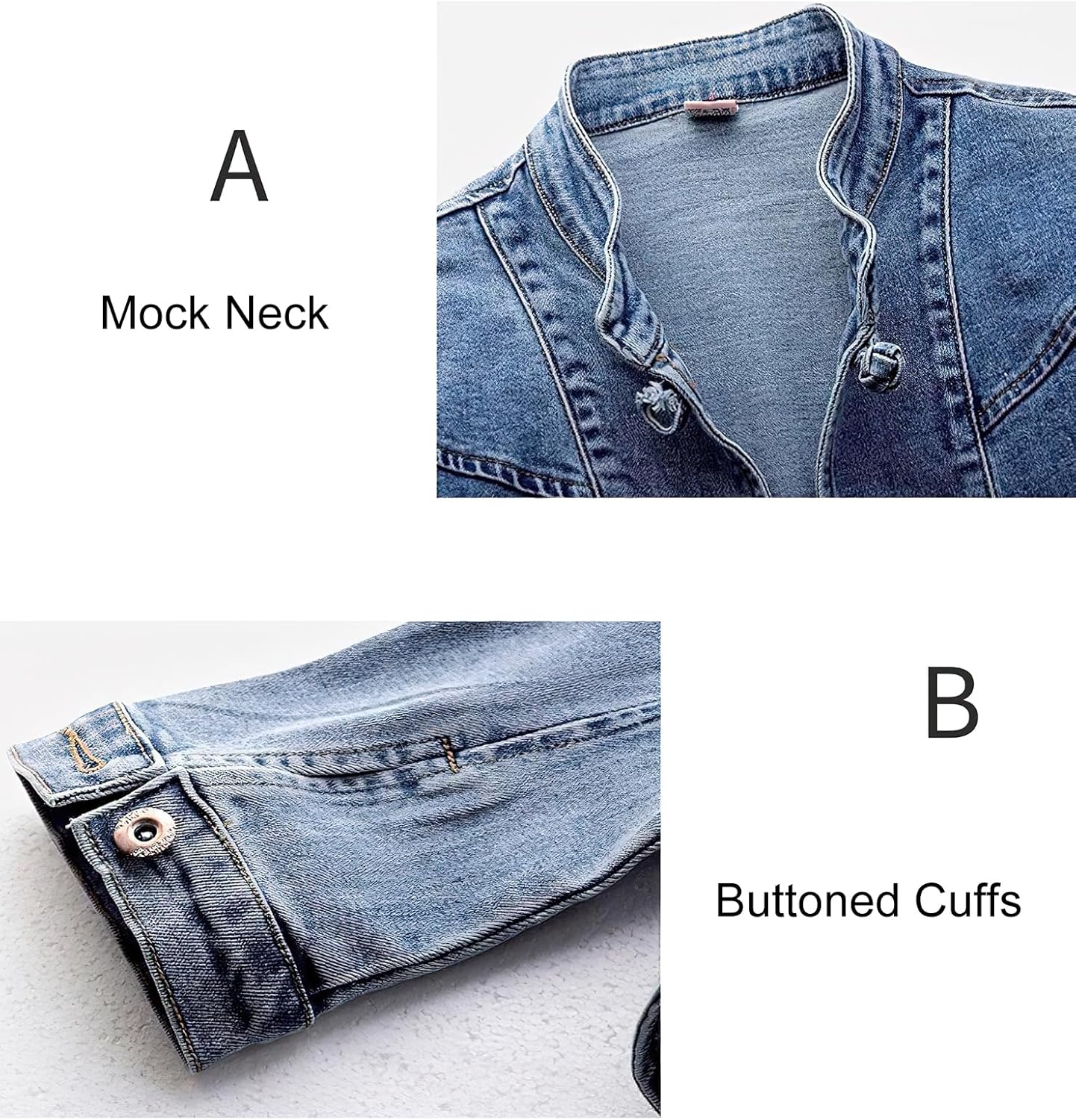 ebossy Women's Cute Embroidery Butterfly Graphic Long Sleeve Slim Washed Denim Jacket with Pocket - Image 4