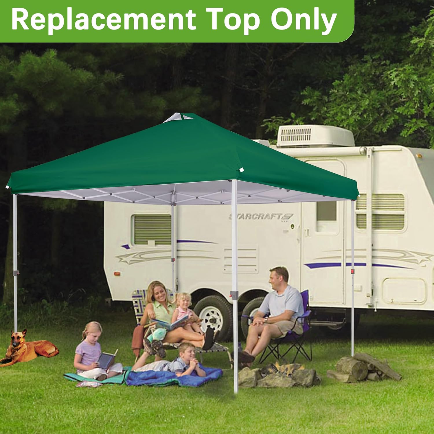 SCOCANOPY Replacement Top with Air Vent for 10x10 Canopy Frame, Canopy Cover ONLY, (Forest Green)