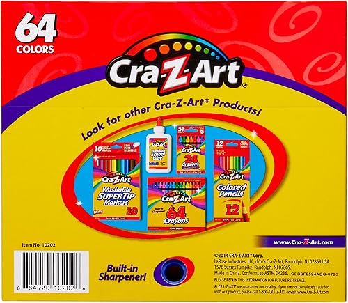 Miniatura 5 de Cra-Z-Art Crayones de colores, 64 colores surtidos, 64 unidades (10202WM16)