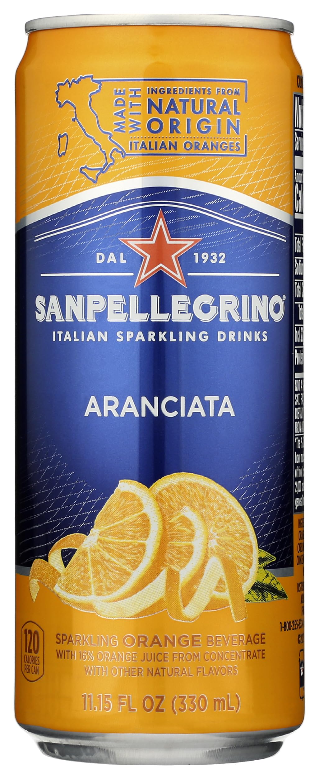 San Pellegrino, Aranciata, 11.15 fl oz, skinny 1 can BB 06/23