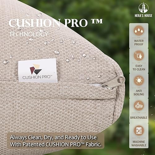 Miniatura 2 de HERA'S HOUSE Juego de muebles de ratán de 7 piezas, 4 sillas individuales, 2 sofás otomanos y de 3 asientos con cojines, juego de conversación