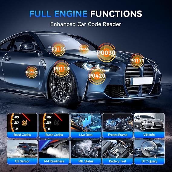 THINKCAR Thinkobd 500 OBD2 Scanner Check Engine Car Code Reader, Full OBD II CAN Diagnostic Scan Tool, Read and Clear Error Codes, Live Data, Vehicle Report, 2.8 Inches Dispaly