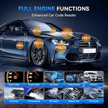 THINKCAR Thinkobd 500 OBD2 Scanner Check Engine Car Code Reader, Full OBD II CAN Diagnostic Scan Tool, Read and Clear Error Codes, Live Data, Vehicle Report, 2.8 Inches Dispaly