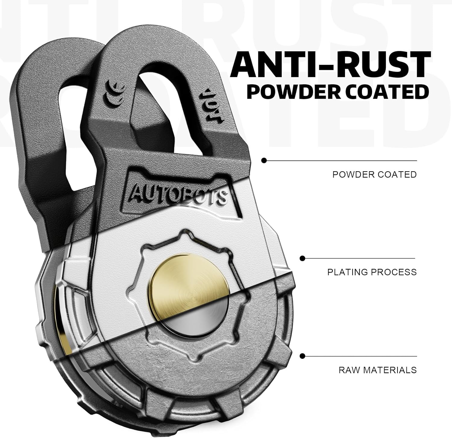 AUTOBOTS Snatch Block (22046LBS Work Load Limit) for Winch Recovery,Heavy Duty Forged Steel Snatch Block Pulley for Truck, UTV, ATV Black