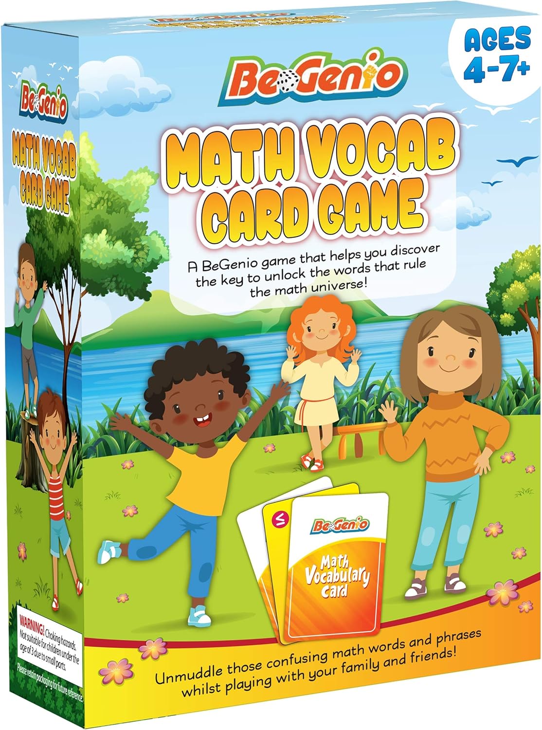 Math Vocabulary Flash Cards Card Game for 1st to 6th Grade, Fun Learning Games for