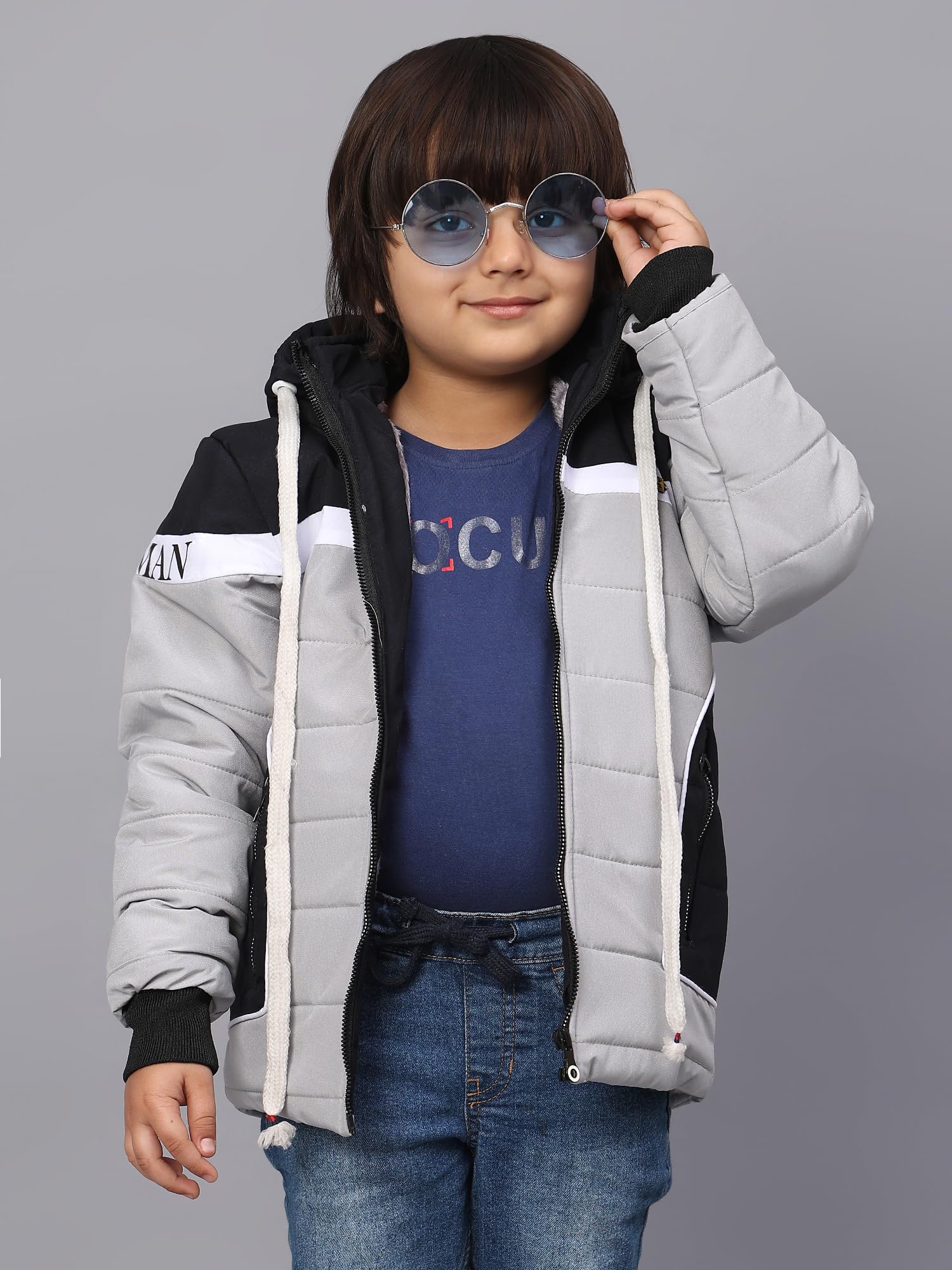 Sky Heights Boy's Parka Coat (JK Armani_Grey_5-6 Years) - Image 5 thumbnail