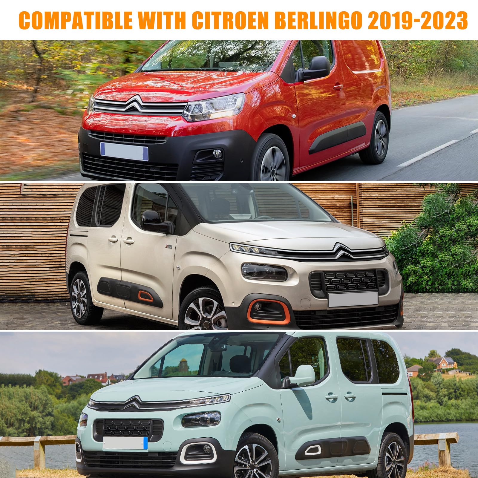 Housse de Protection Voiture pour Citroen Berlingo 2018-2023, LWB Bâche Voiture Étanche avec Fermeture à Glissière, Serrure et Bandes Coupe-vent pour Protection Contre le Soleil, Neige, Pluie
