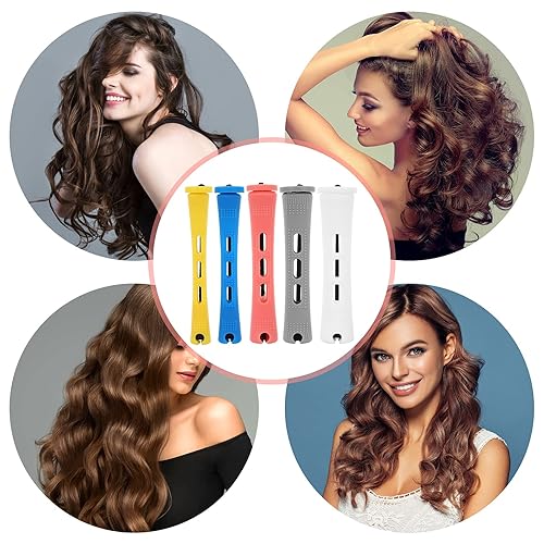 Miniatura 6 de SPTHTHHPY Varillas de permanente y 100 piezas de 5 tamaños de rodillos de cabello con varillas de onda fría, rizador de cabello para mujer, cabello