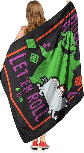 Miniatura 5 de Northwest Nightmare Before Christmas Micro Raschel - Manta de 46 x 60 pulgadas, enróllalas