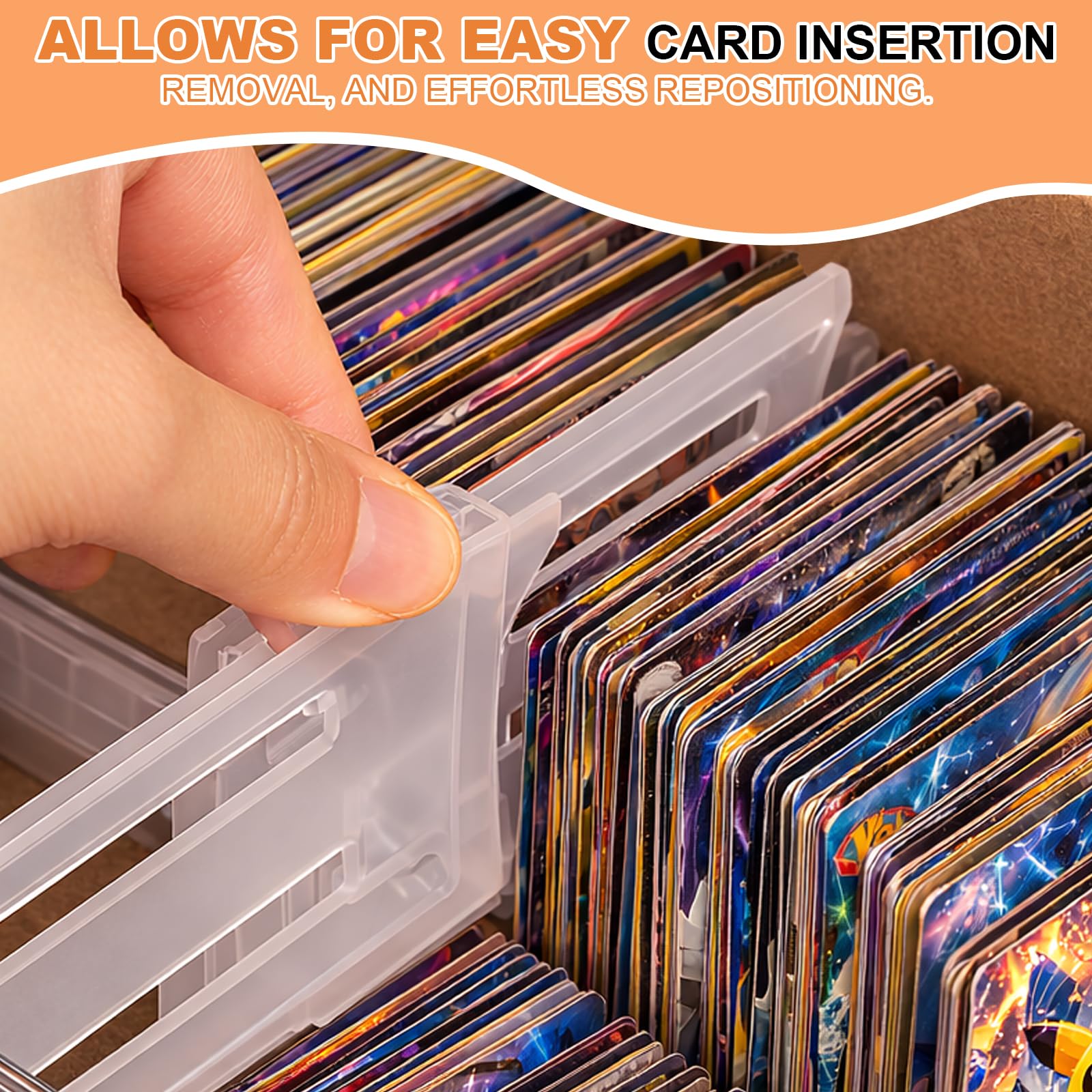 24 Pack Adjustable Card Dividers for Storage Boxes, Trading Card Box Dividers Fit MTG Cards/Sports Cards/Baseball Cards, Card Storage Dividers, Trading Card Accessories for Collectors : Toys & Games