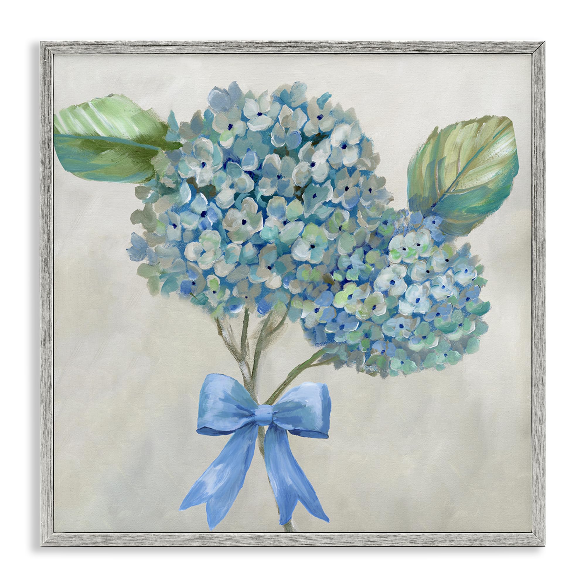 Hortensia Beauty & Bow Stupell Industries cadre gris deco murale giclée