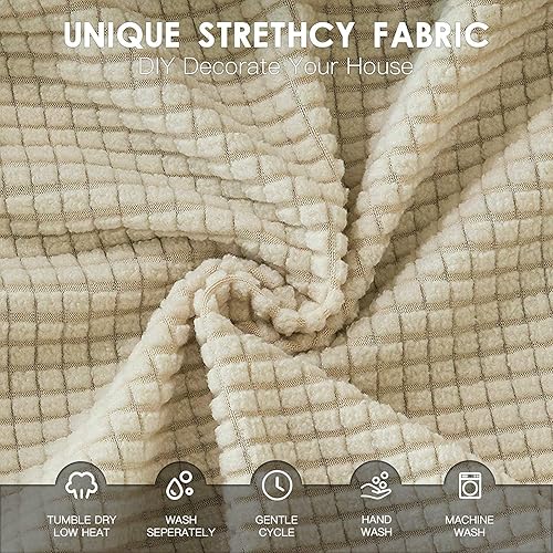 Miniatura 16 de Sunnyway Funda para silla de oficina, 2 piezas, fundas elásticas para asiento de silla de computadora, funda elástica para asiento de escritorio