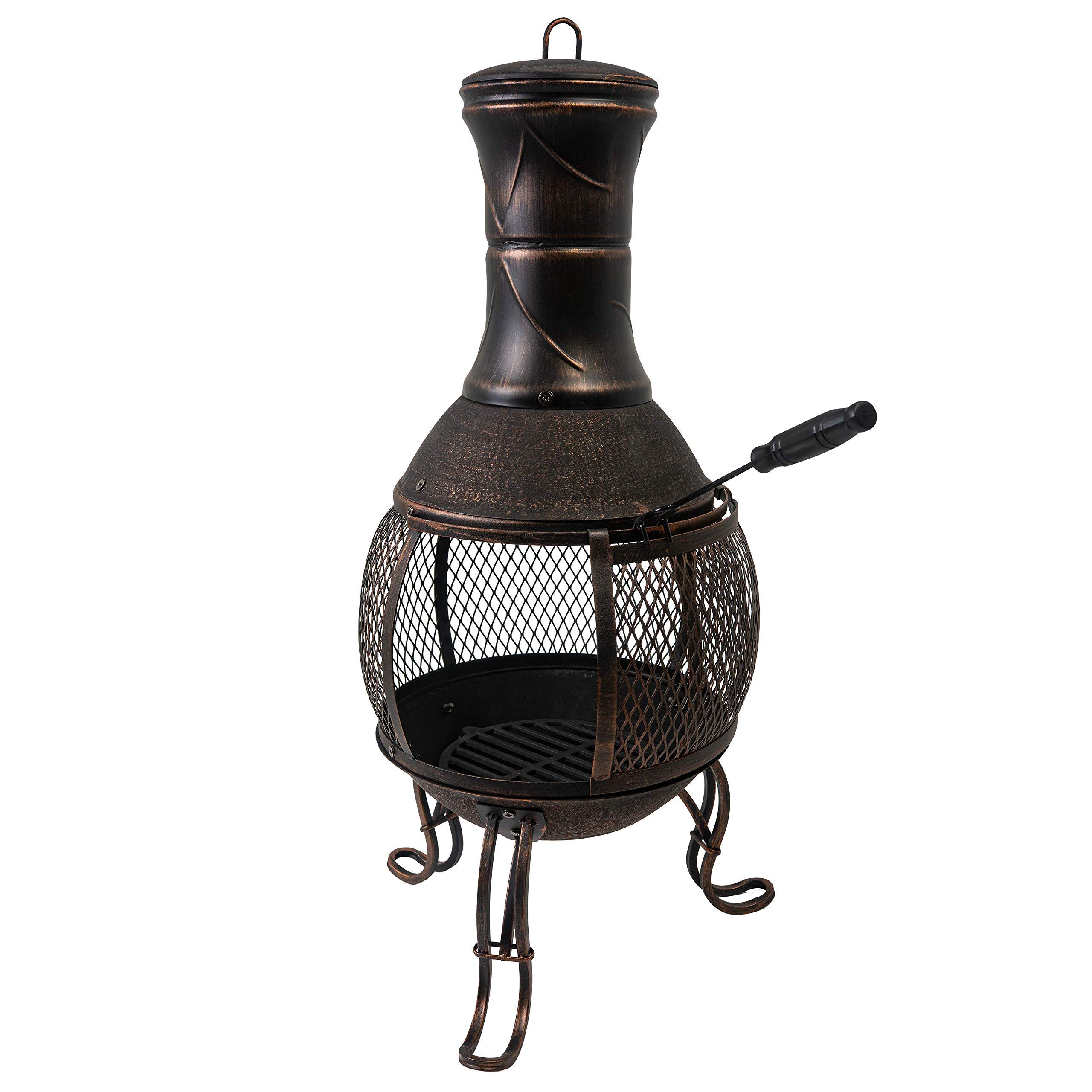 Activa Feuerkorb Mexiko I Gusseiserne Feuerschale inkl. Feuerhaken I Feuerstelle Outdoor I Stabile Feuertonne für den Garten & Terrasse