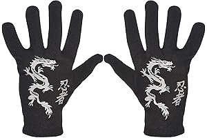 Bold Black with Dragon Design Ninja Gloves for Kids