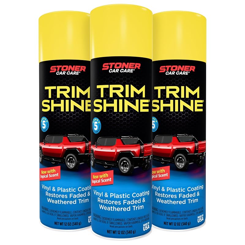 Restaurador de Plásticos e Vinil Trim Shine Stoner Car Care 340 mL, 91034, Pacote com 3