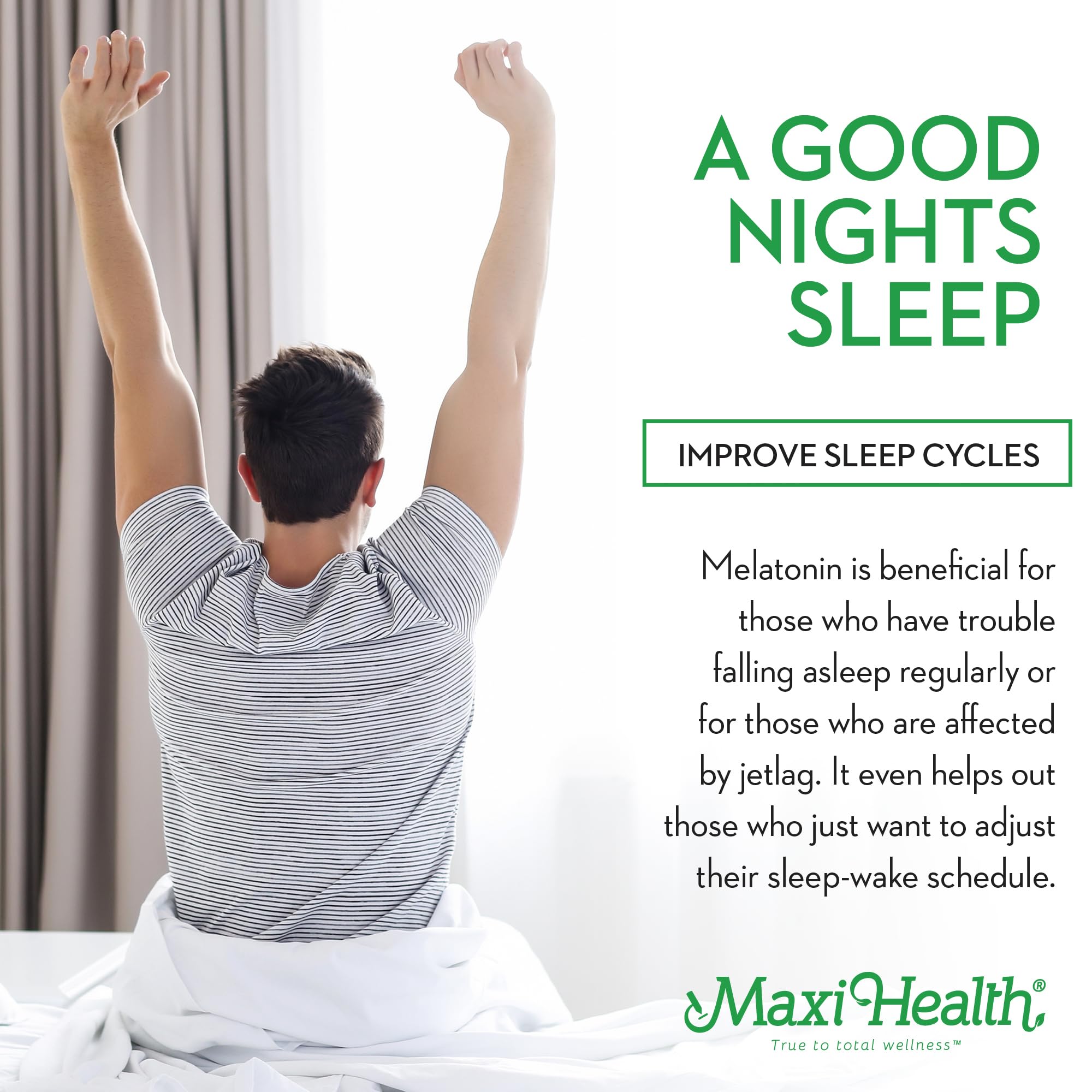 Maxi Health® Sleep Aid with Melatonin 3mg & Valerian Root (60 Capsules) — Amazon image 4
