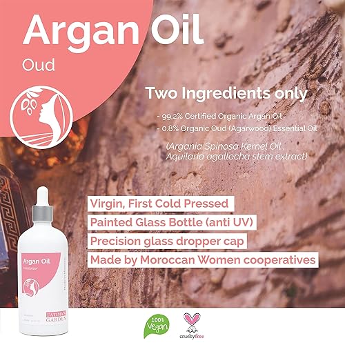 Miniatura 3 de Fatima's Garden Aceite de argán & Oud - Lujosa crema hidratante para la piel, 3.4 fl oz