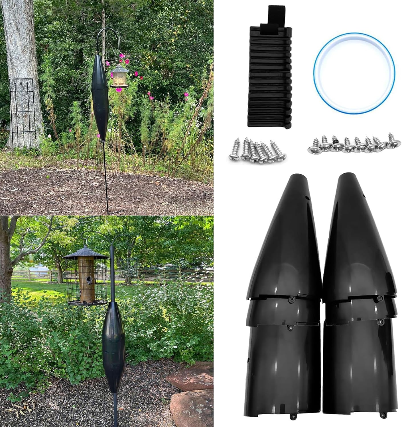 Squirrels Baffle Baffle Protective Bird House Guard Wrap Around Squirrels Bird Feeder Guard Reusable Accessories Rod Mount Squirrel Guard