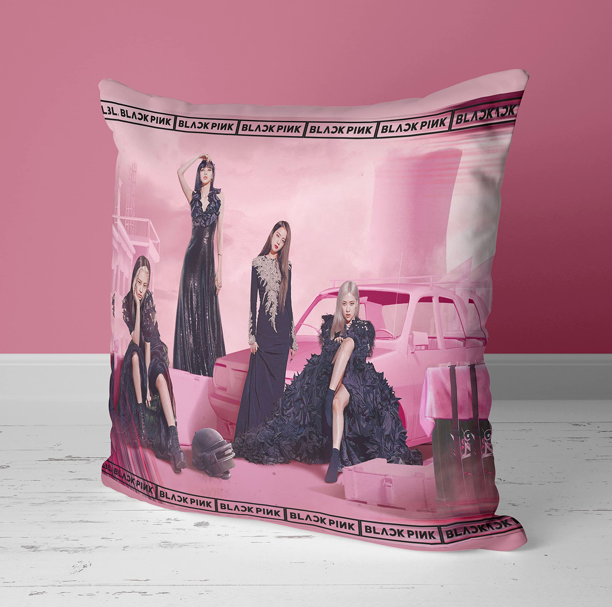 Buy NH10 DESIGNS Blackpink Black Pink Printed Cushion Cover with