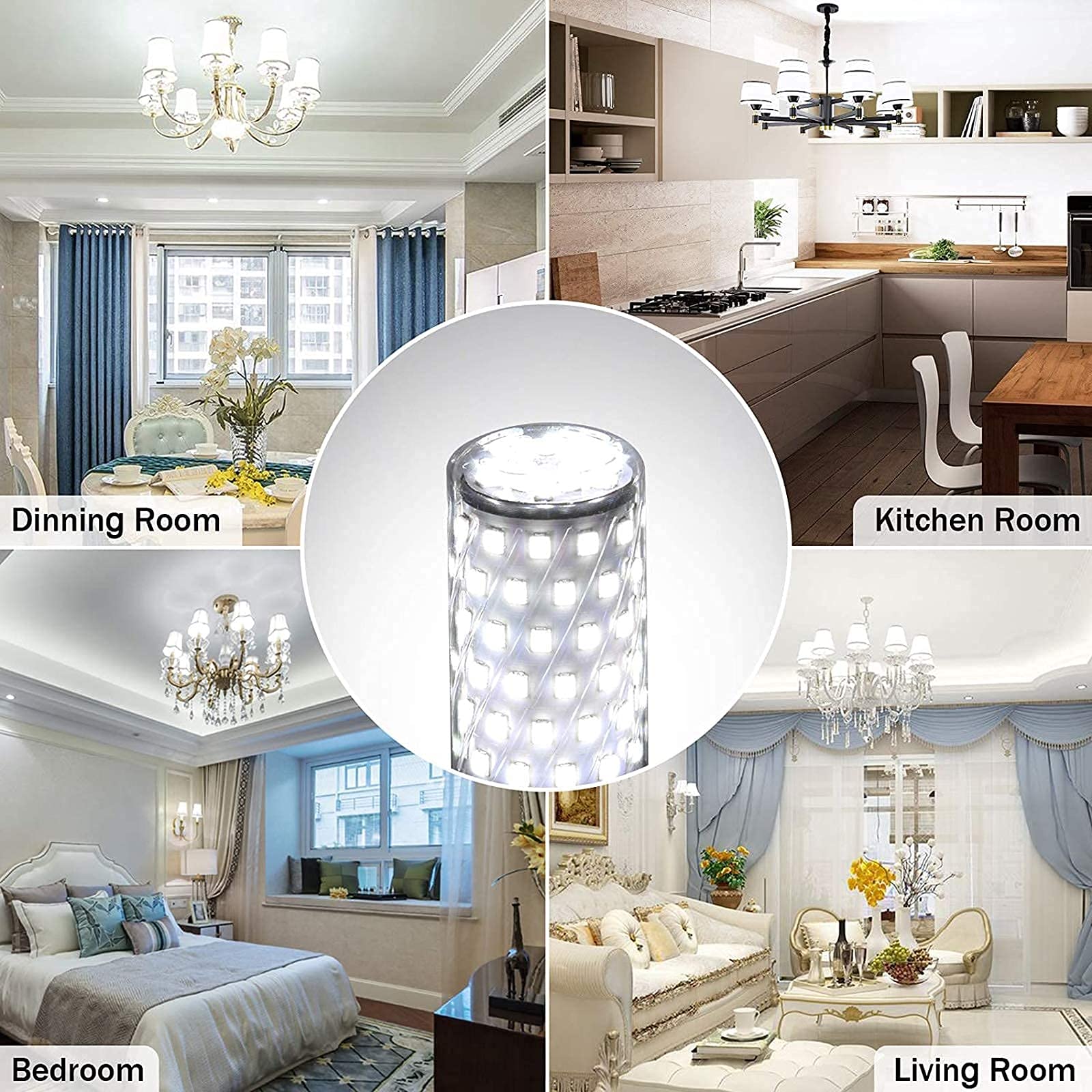 Confezione da 5 lampadine a LED E14 12W 3000K/6000K AC 110V-120V/220V-240V Lampadine LED a Vite Piccola Lampadine E14 120w equivalenti (Bianco Caldo 110V~120V) (Bianco Freddo 220V~240V)